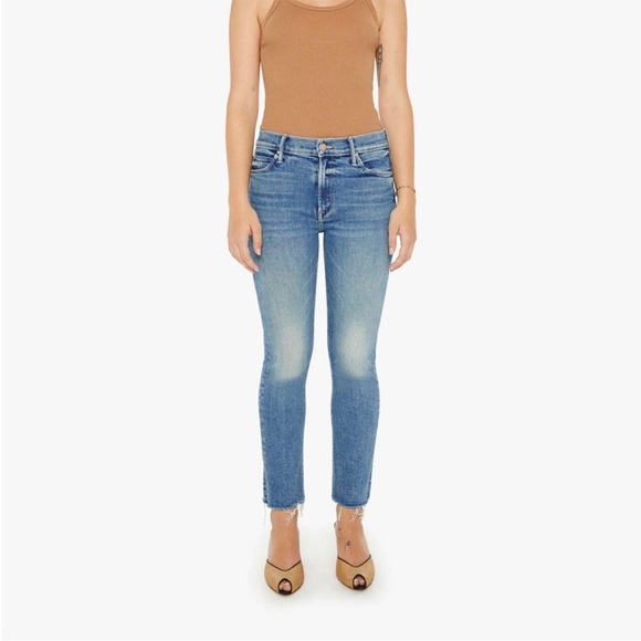 Mother The Mid Rise Dazzler Ankle Fray Jean Riding the Cliffside Sz 25 - Picture 1 of 16